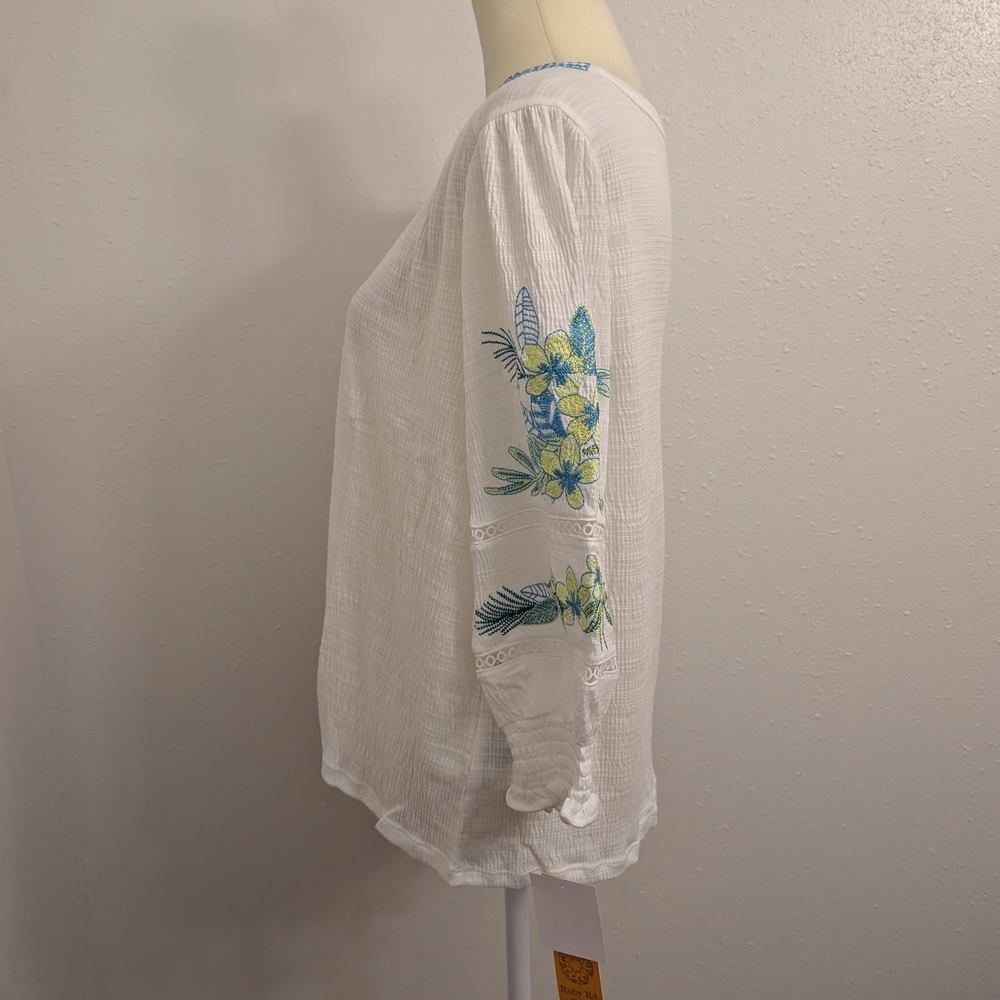 Women's Ruby Rd Solid Embroidered Textured Knit T… - image 4